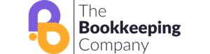 The Bookkeeping Company logo with a purple and orange icon symbolizing trust and professionalism, designed for offshore bookkeeping and accounting solutions.
